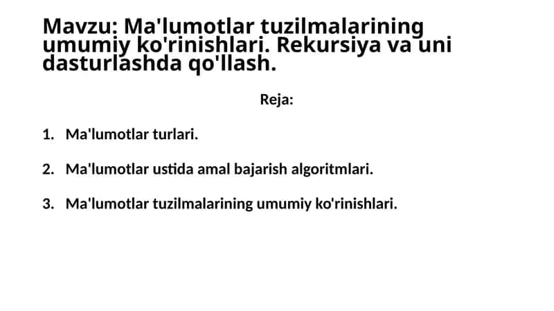 Ma'lumotlar Tuzilmasi