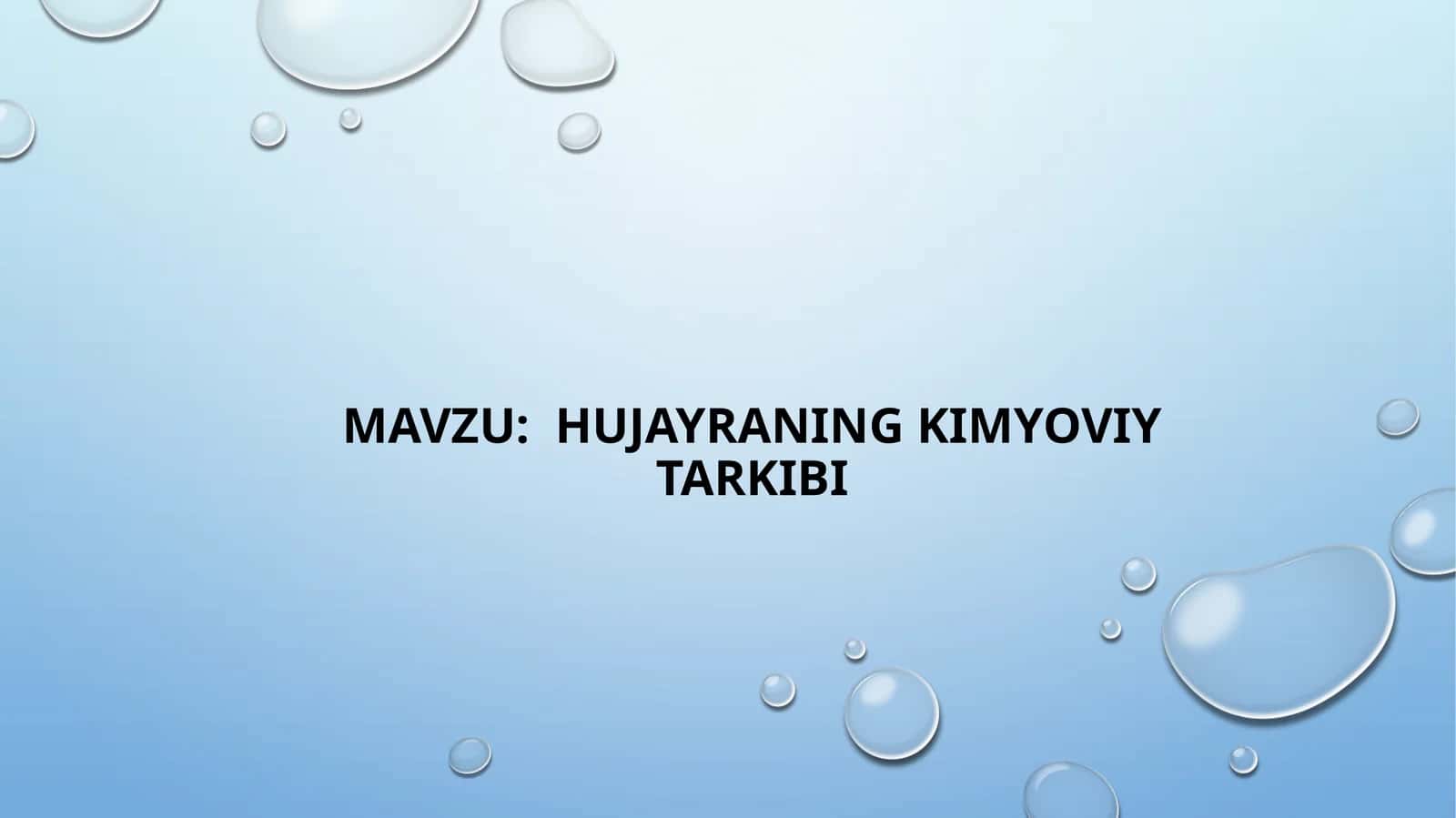 Hujayraning kimyoviy tarkibi