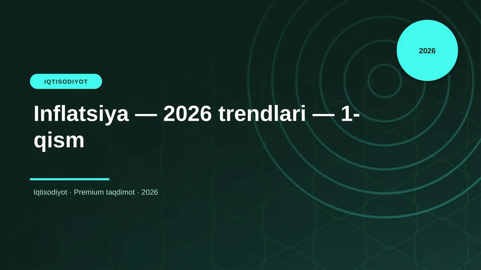 Inflatsiya — 2026 trendlari — 1-qism