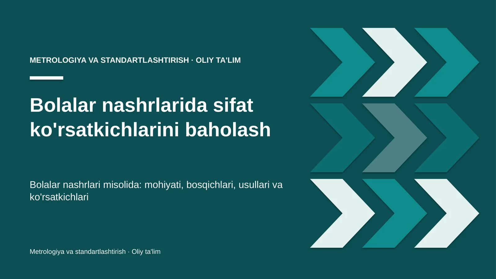 Bolalar nashrlarida sifat ko'rsatkichlarini baholash