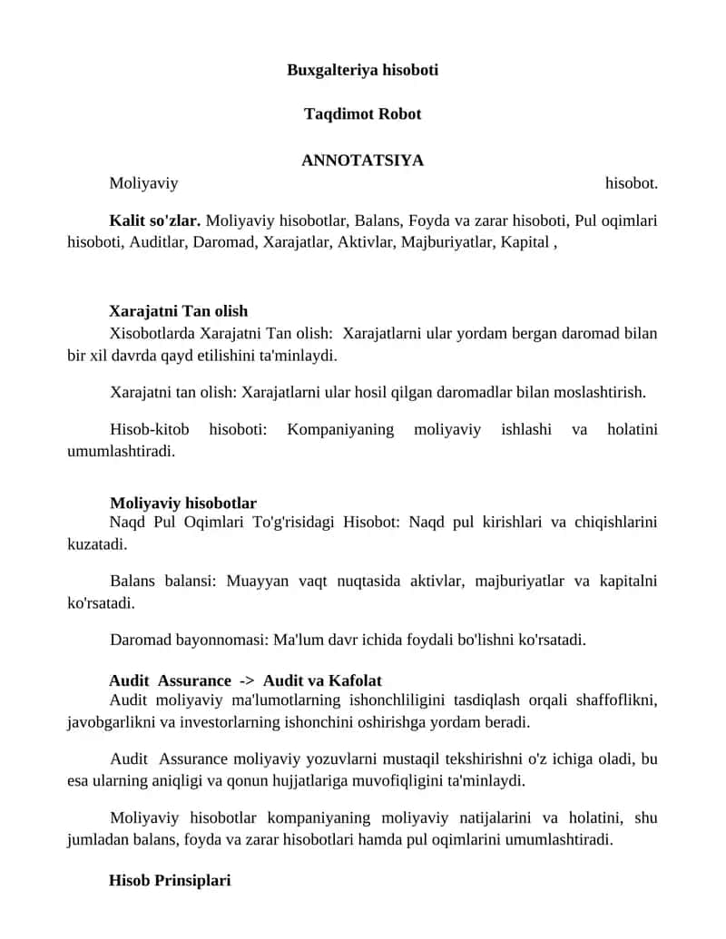 Moliyaviy hisobotlar