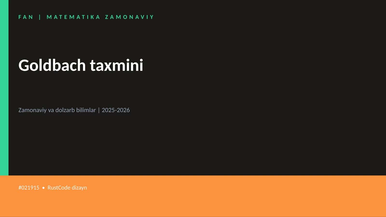 Goldbach taxmini