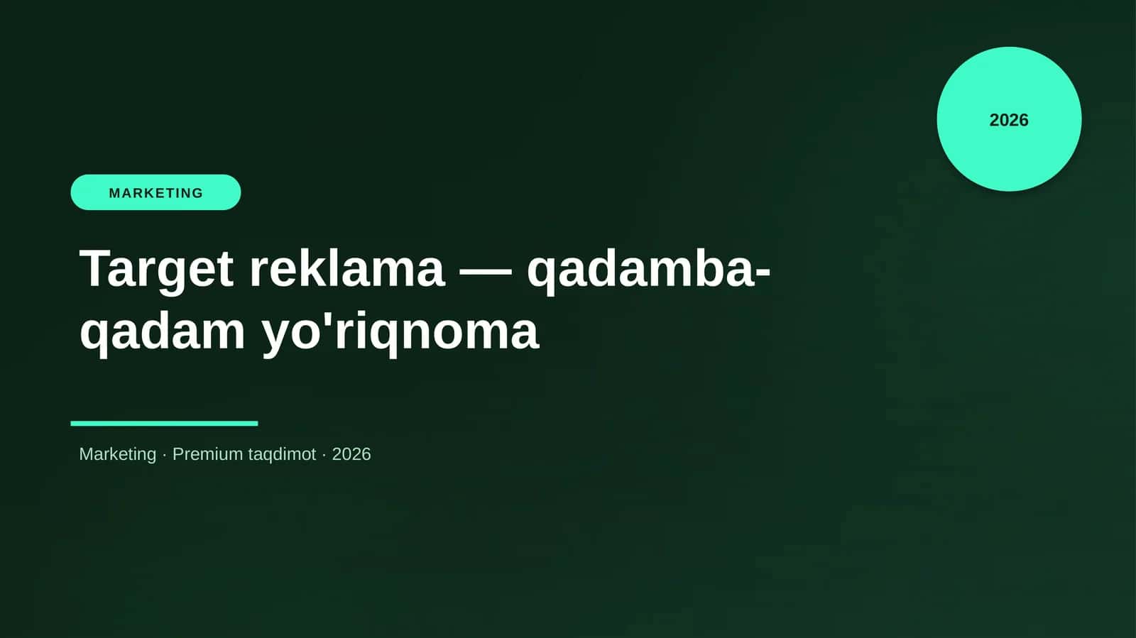 Target reklama — qadamba-qadam yo'riqnoma