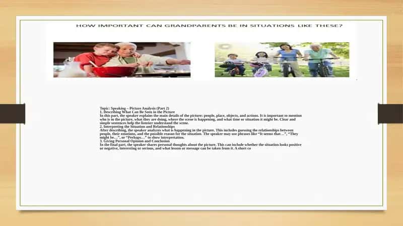 Speaking – Picture Analysis (Part 2)