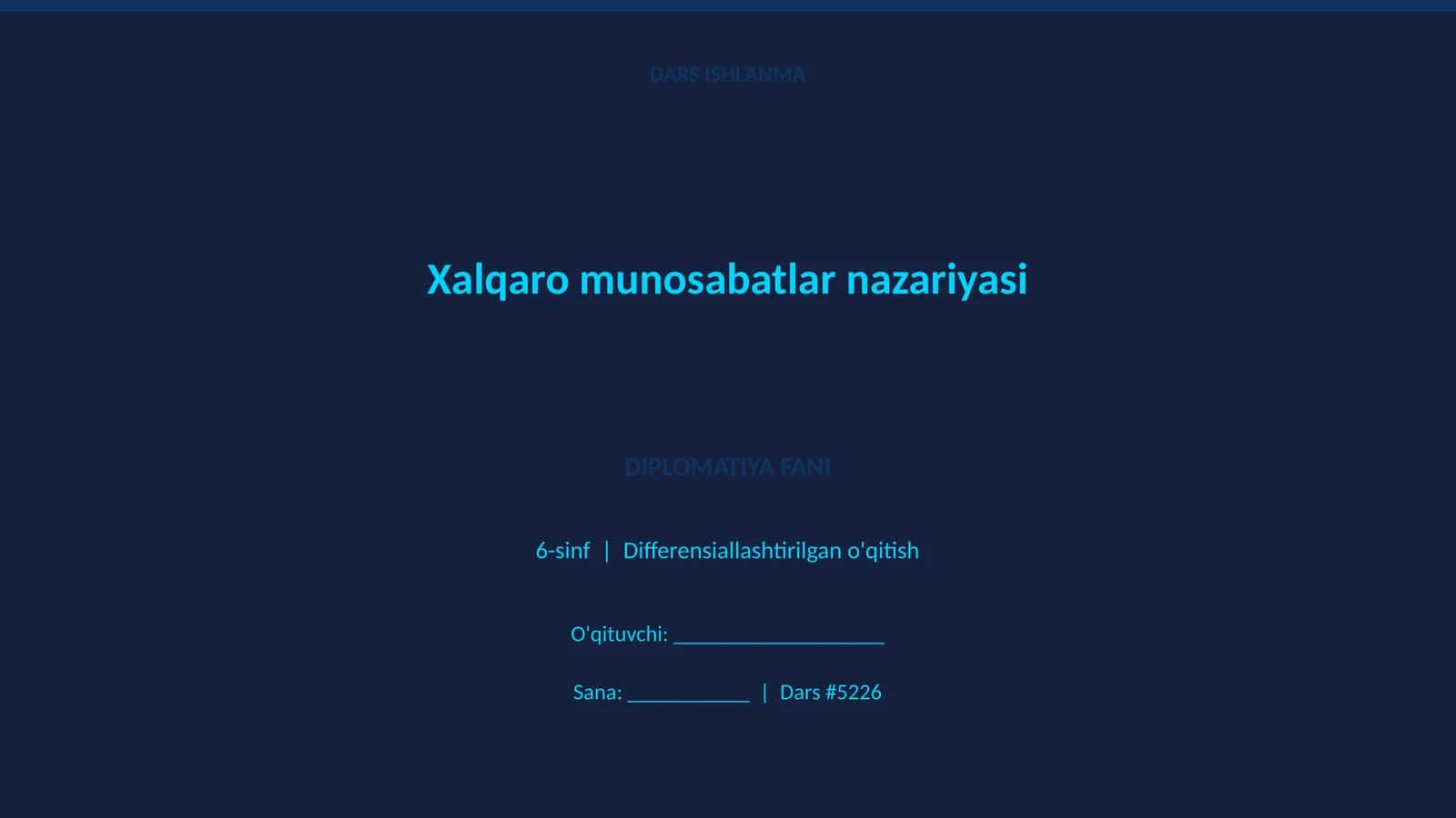 Xalqaro munosabatlar nazariyasi