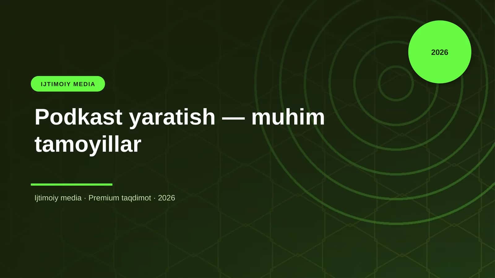 Podkast yaratish — muhim tamoyillar
