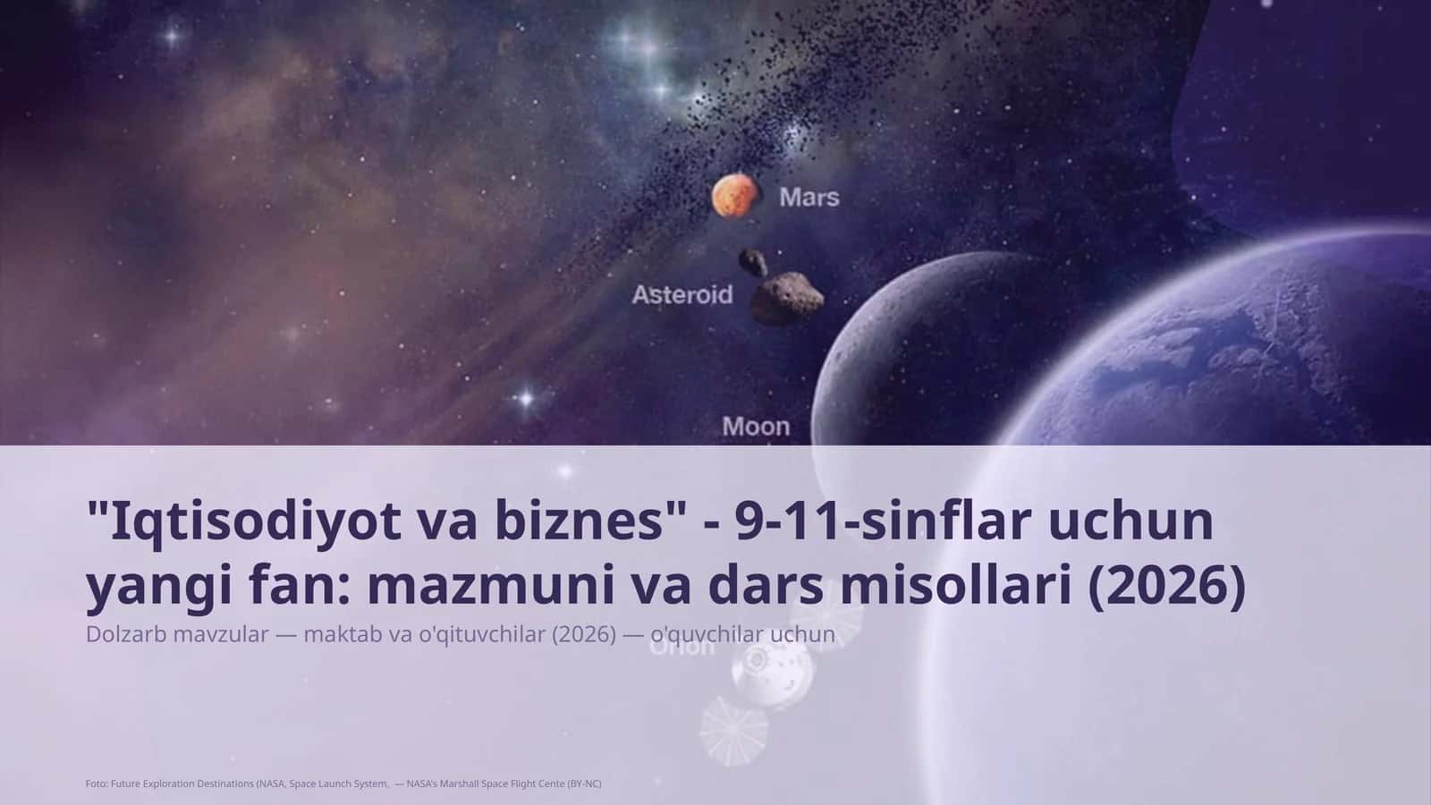 Iqtisodiyot va biznes - 9-11-sinflar uchun yangi fan
