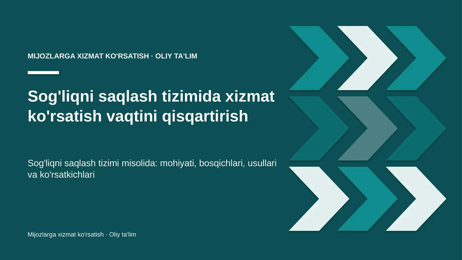 sog'liqni saqlash tizimida xizmat ko'rsatish vaqtini qisqartirish 4216