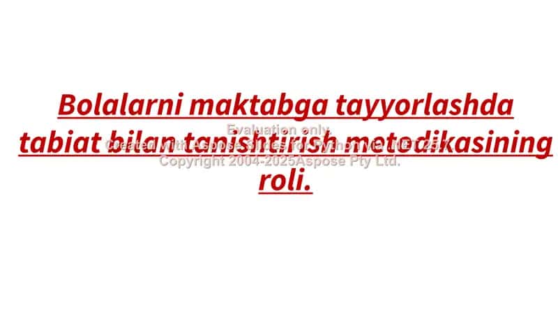 Tabiat bilan tanishtirish metodikasi