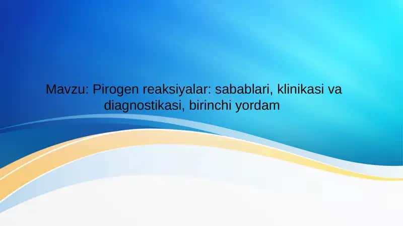 Pirogenik reaktsiyalar