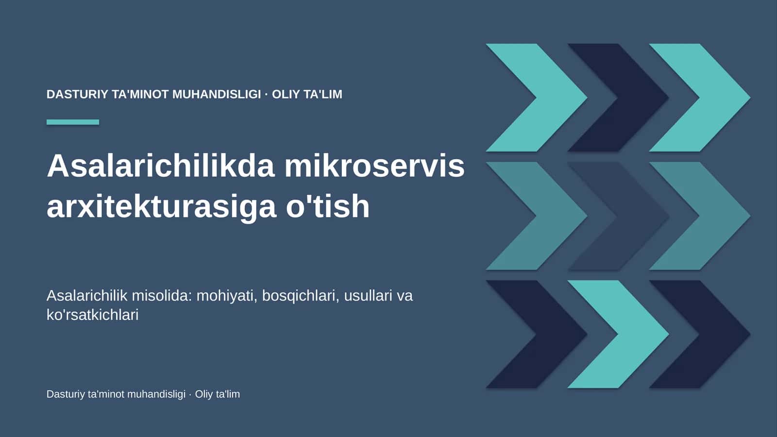 Asalarichilikda mikroservis arxitekturasiga o'tish