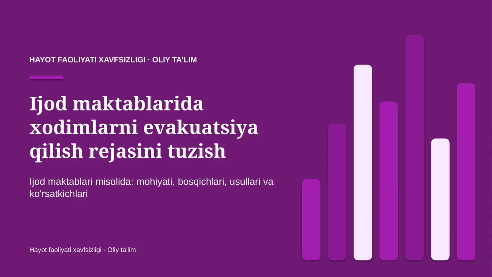 Ijod maktablarida xodimlarni evakuatsiya qilish rejasini tuzish