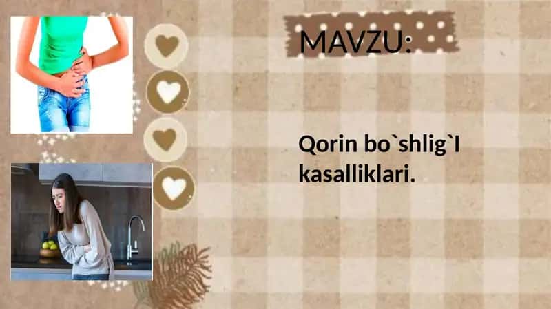 Qorinbo`shlig`Ikasalliklari