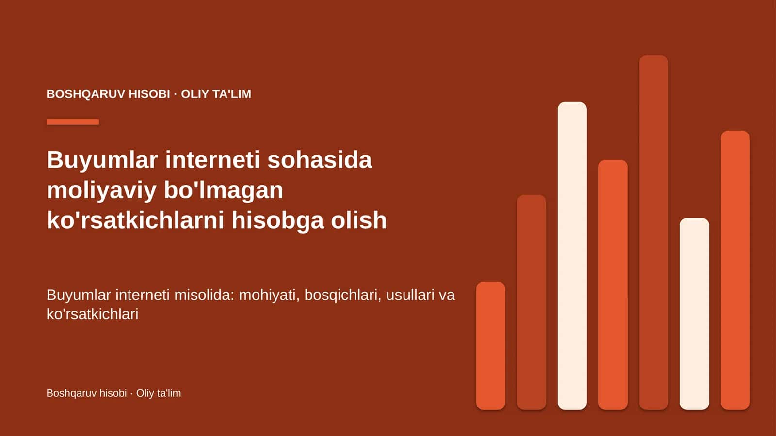 Moliyaviy bo'lmagan ko'rsatkichlar hisobi: mohiyati