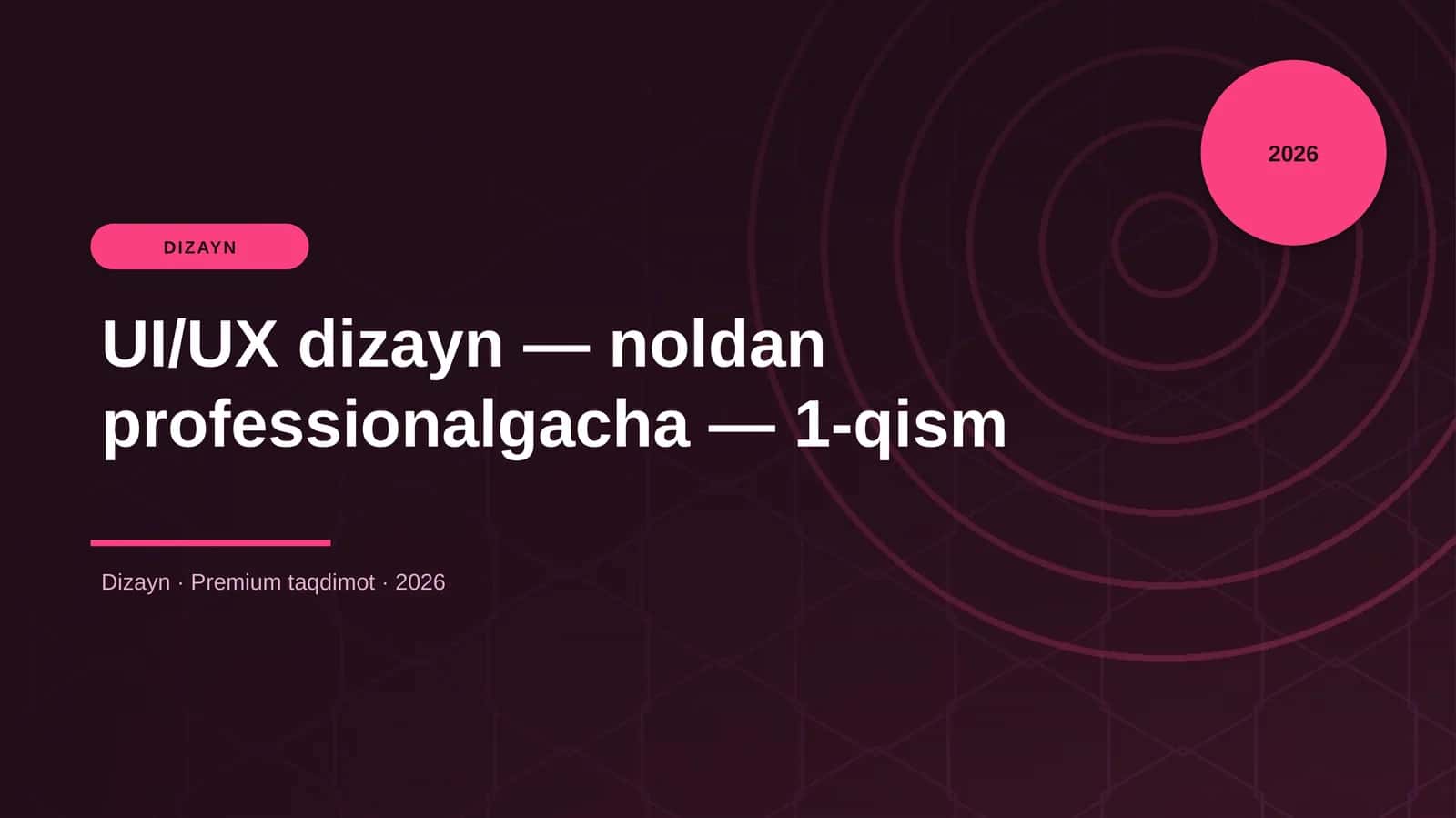 UI/UX dizayn — noldan professionalgacha — 1-qism