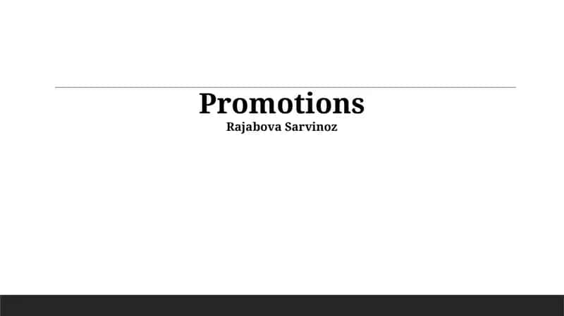 Promotions
