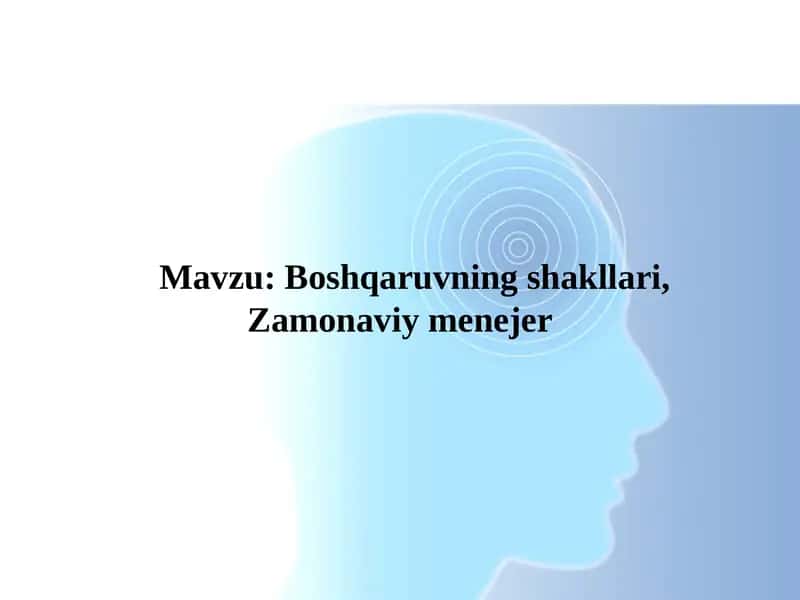 Boshqaruvning shakllari, Zamonaviy menejer