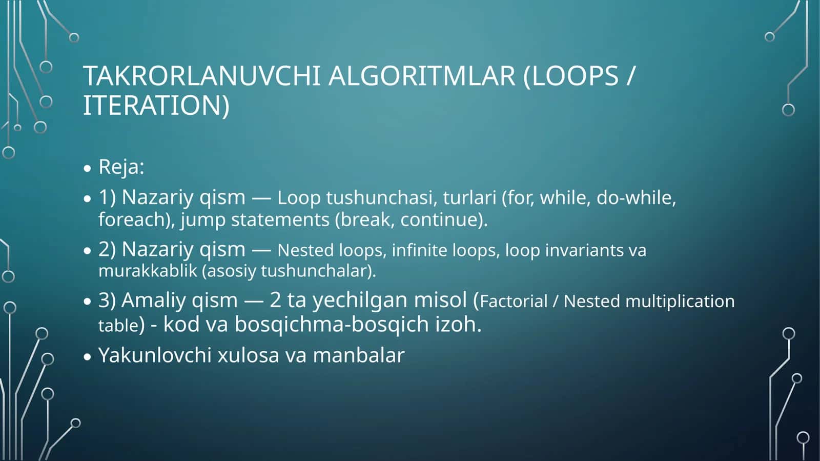 Takrorlanuvchi algoritmlar