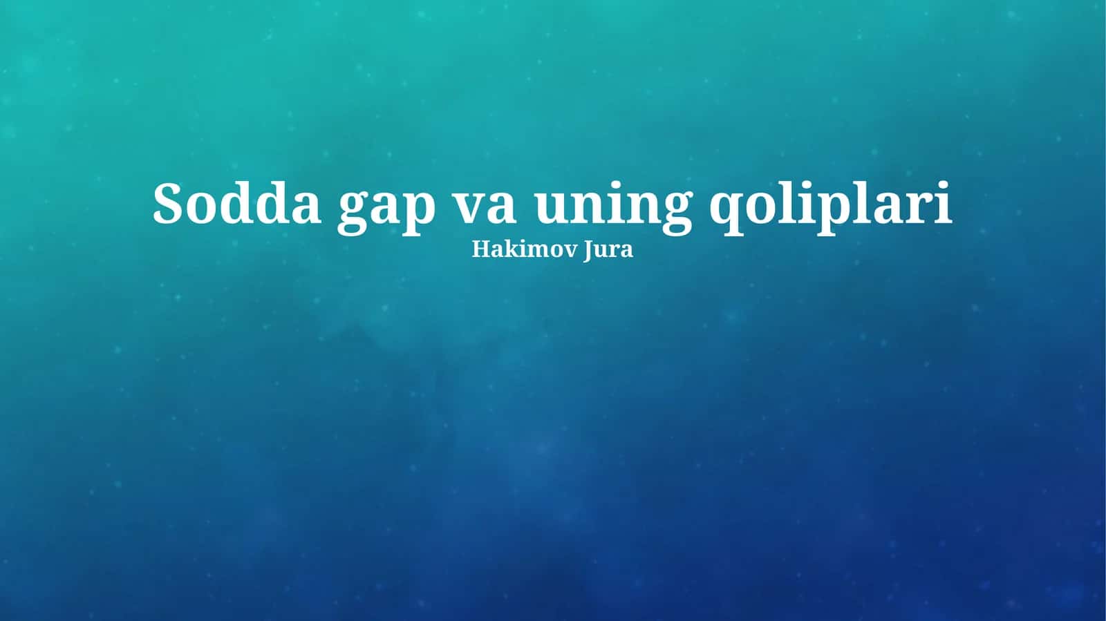 Sodda gap va uning qoliplari