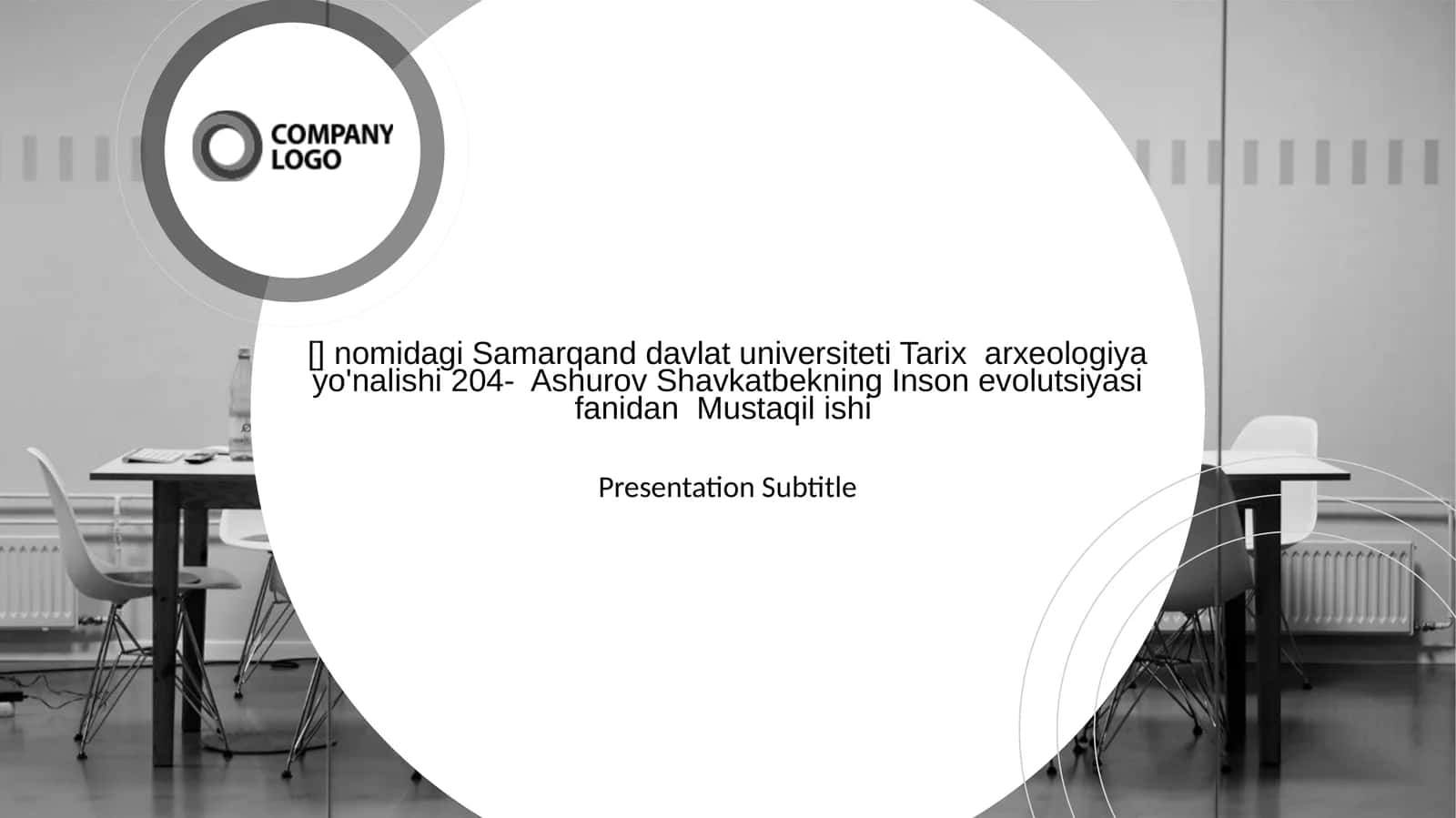 Inson evolutsiyasi fanidan Mustaqil ish