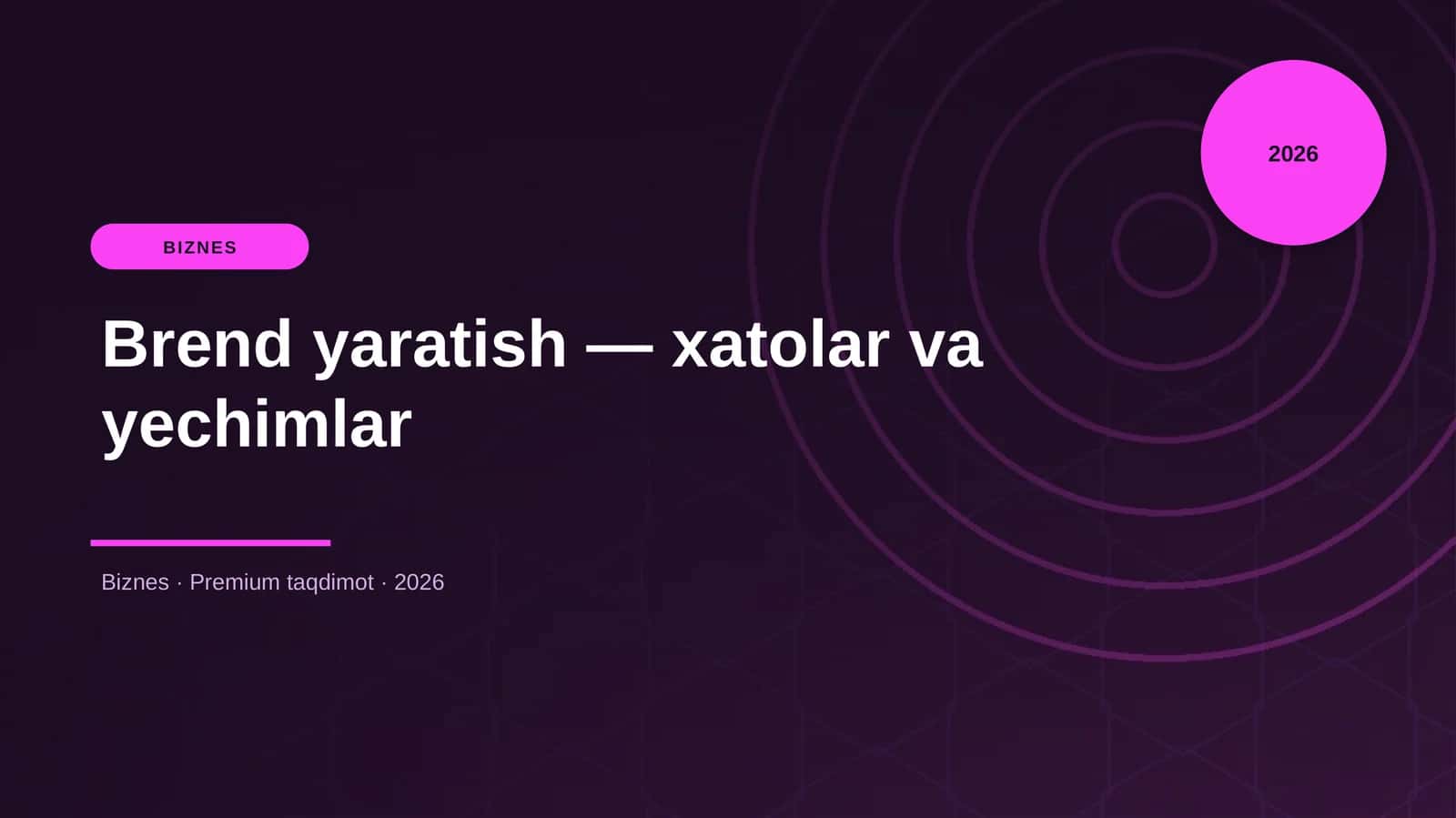 Brend yaratish — xatolar va yechimlar