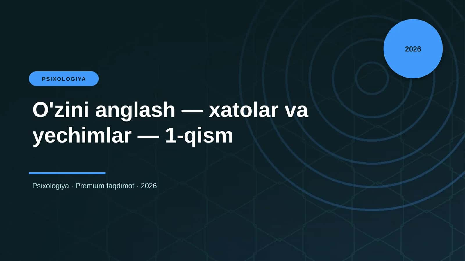O'zini anglash — xatolar va yechimlar — 1-qism