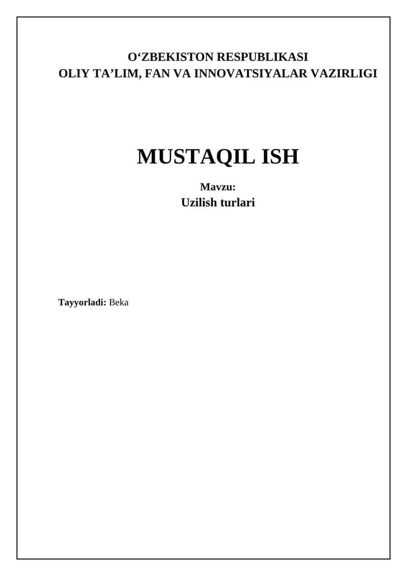 Uzilish turlari