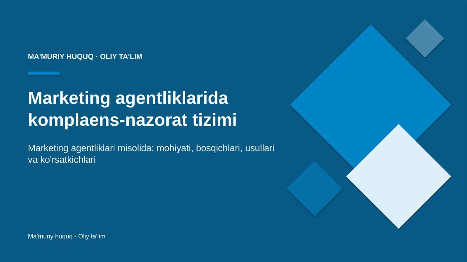 marketing agentliklarida komplaens nazorat tizimi 4694