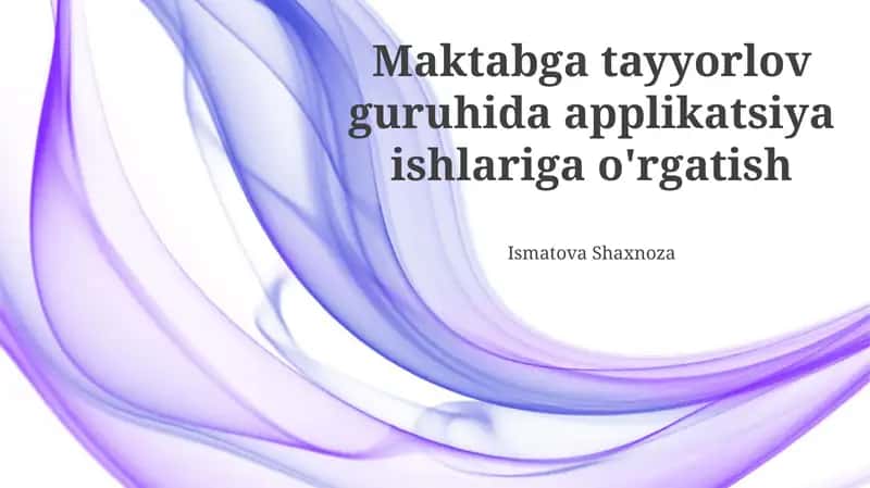 Applikatsiya texnikasi asoslari