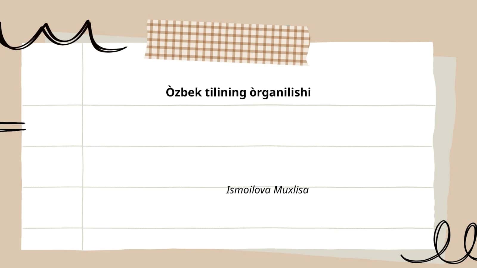 Òzbek tilining òrganilishi