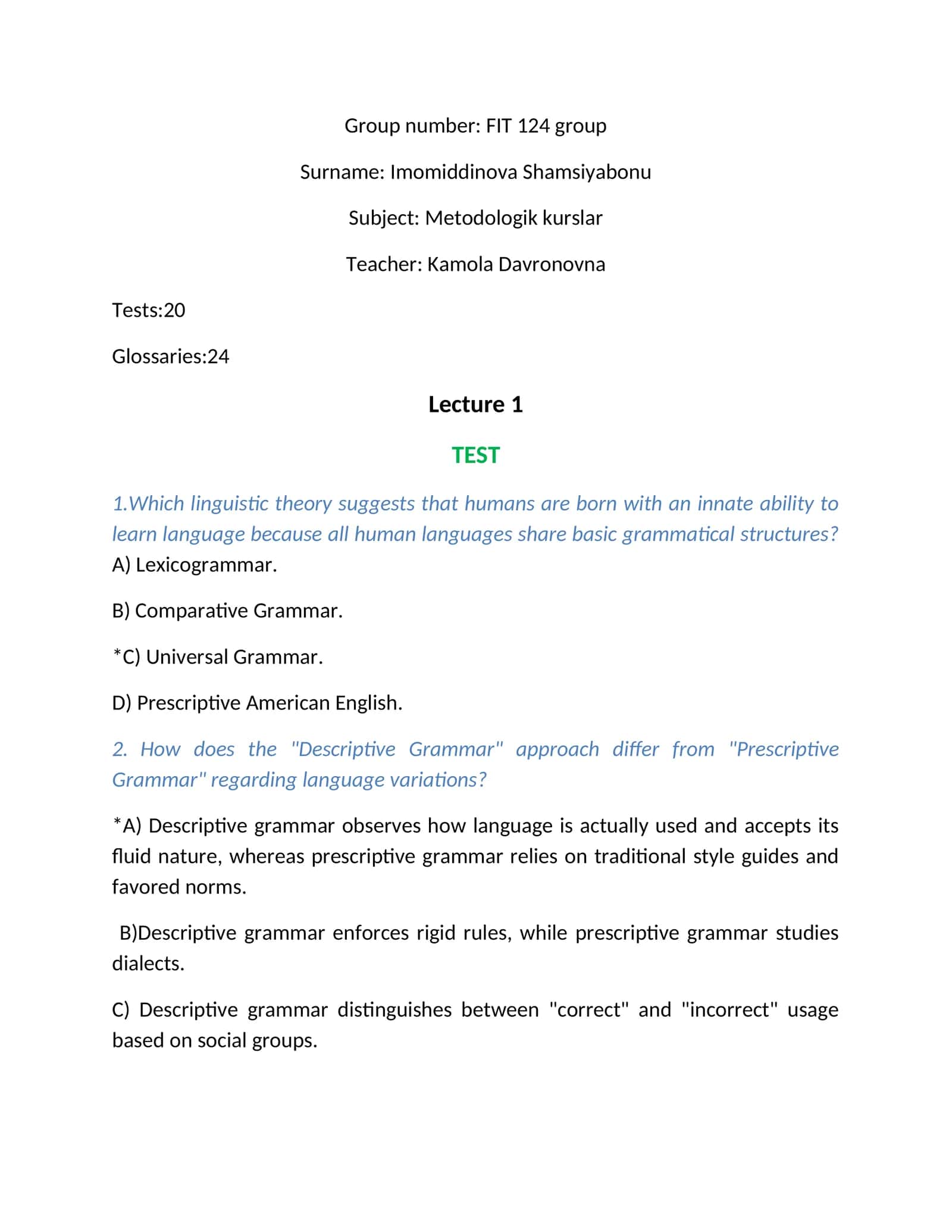 Metodologik kurslar