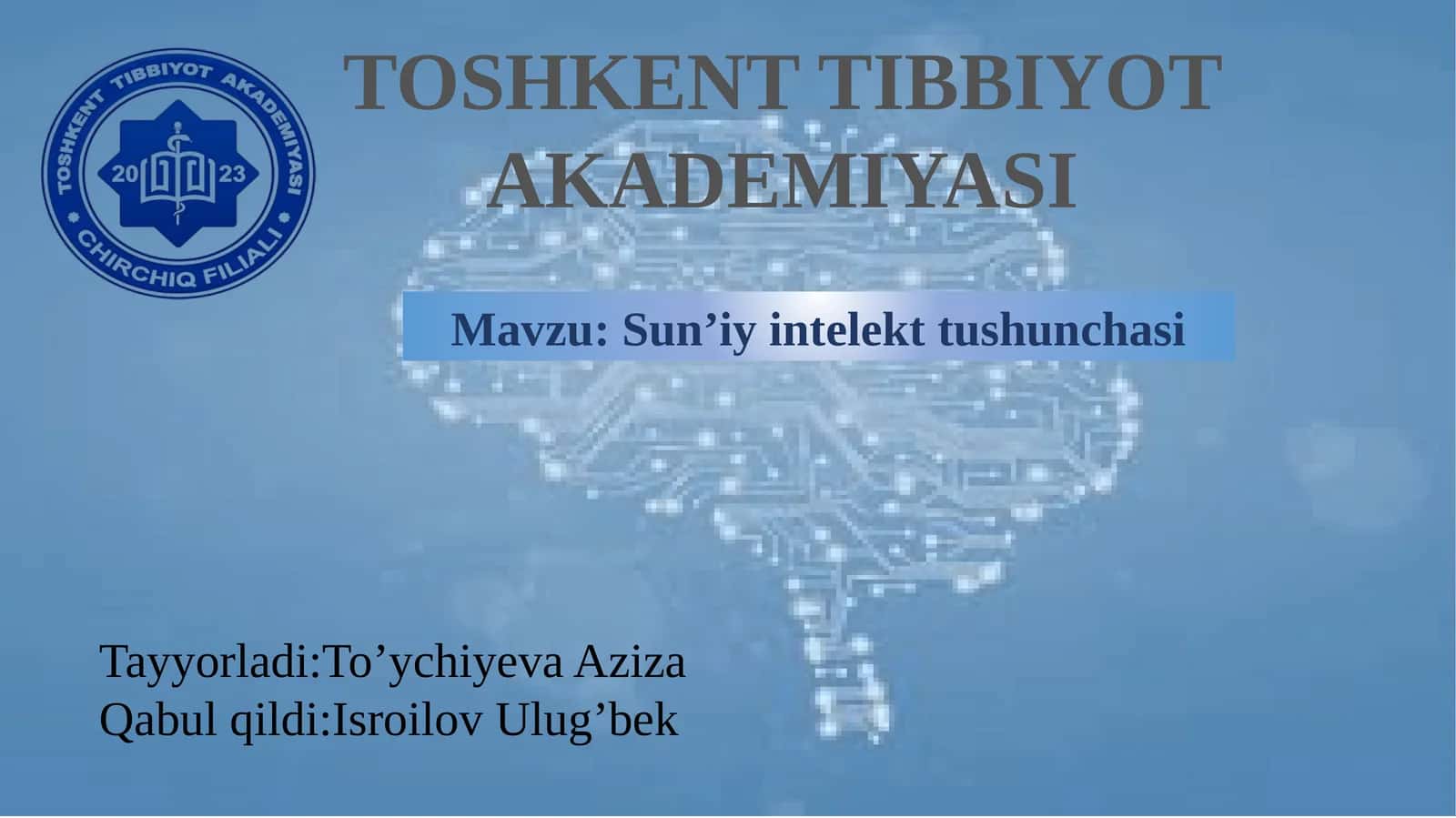 Sun’iy intellekt tushunchasi