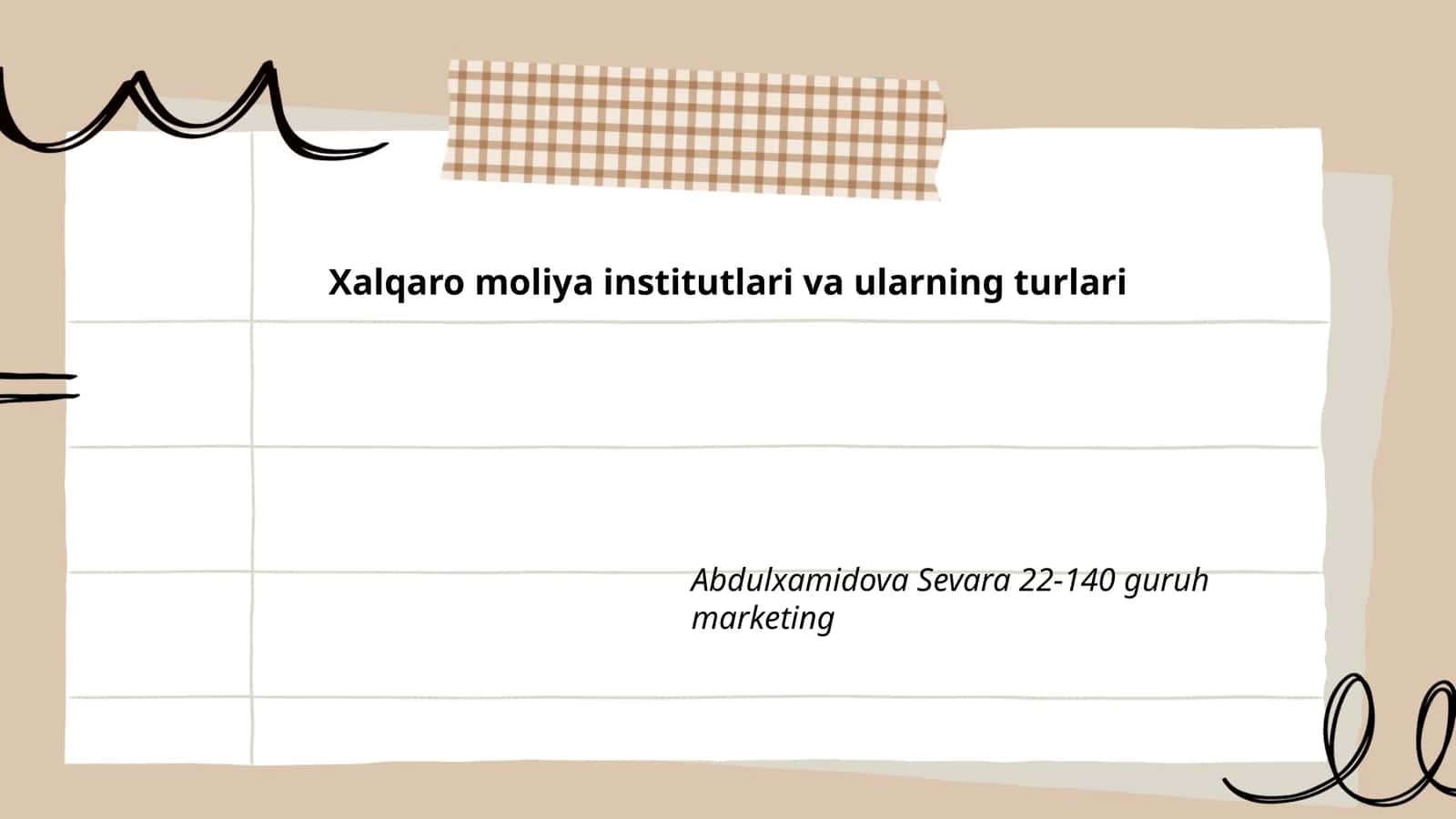 Xalqaro moliya institutlari va ularning turlari