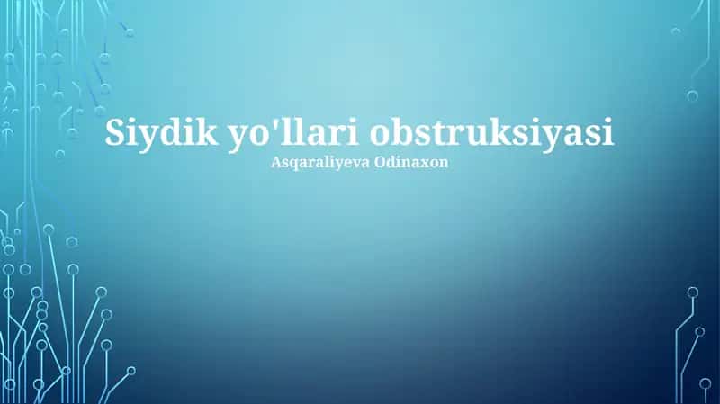 Siydik yo'llari obstruksiyasi