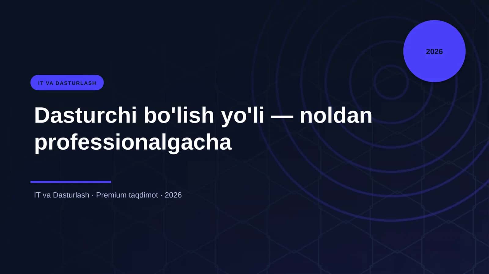Dasturchi bo'lish yo'li — noldan professionalgacha