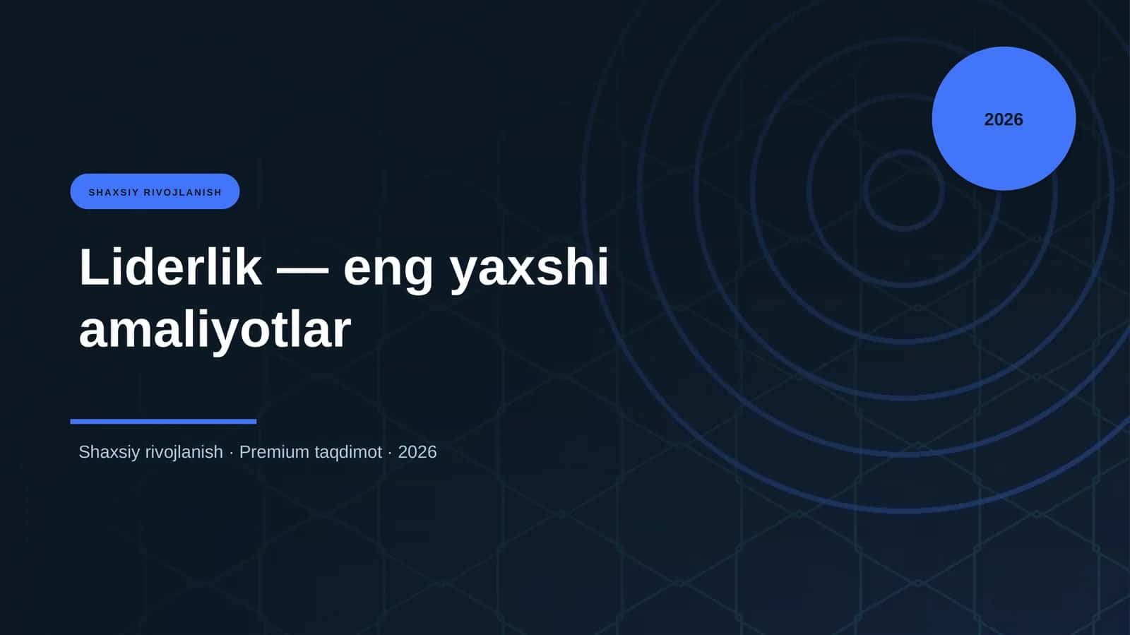 Liderlik — eng yaxshi amaliyotlar