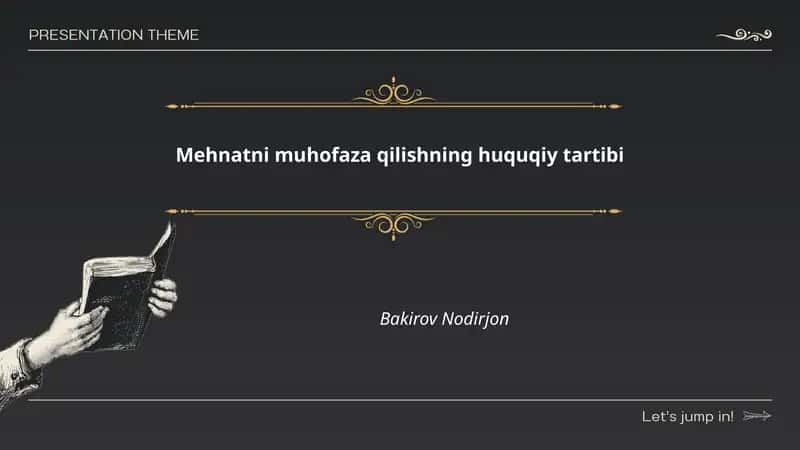 Mehnatni muhofaza qilishning huquqiy tartibi