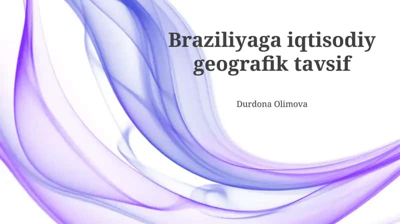 Braziliyaga iqtisodiy geografik tavsif