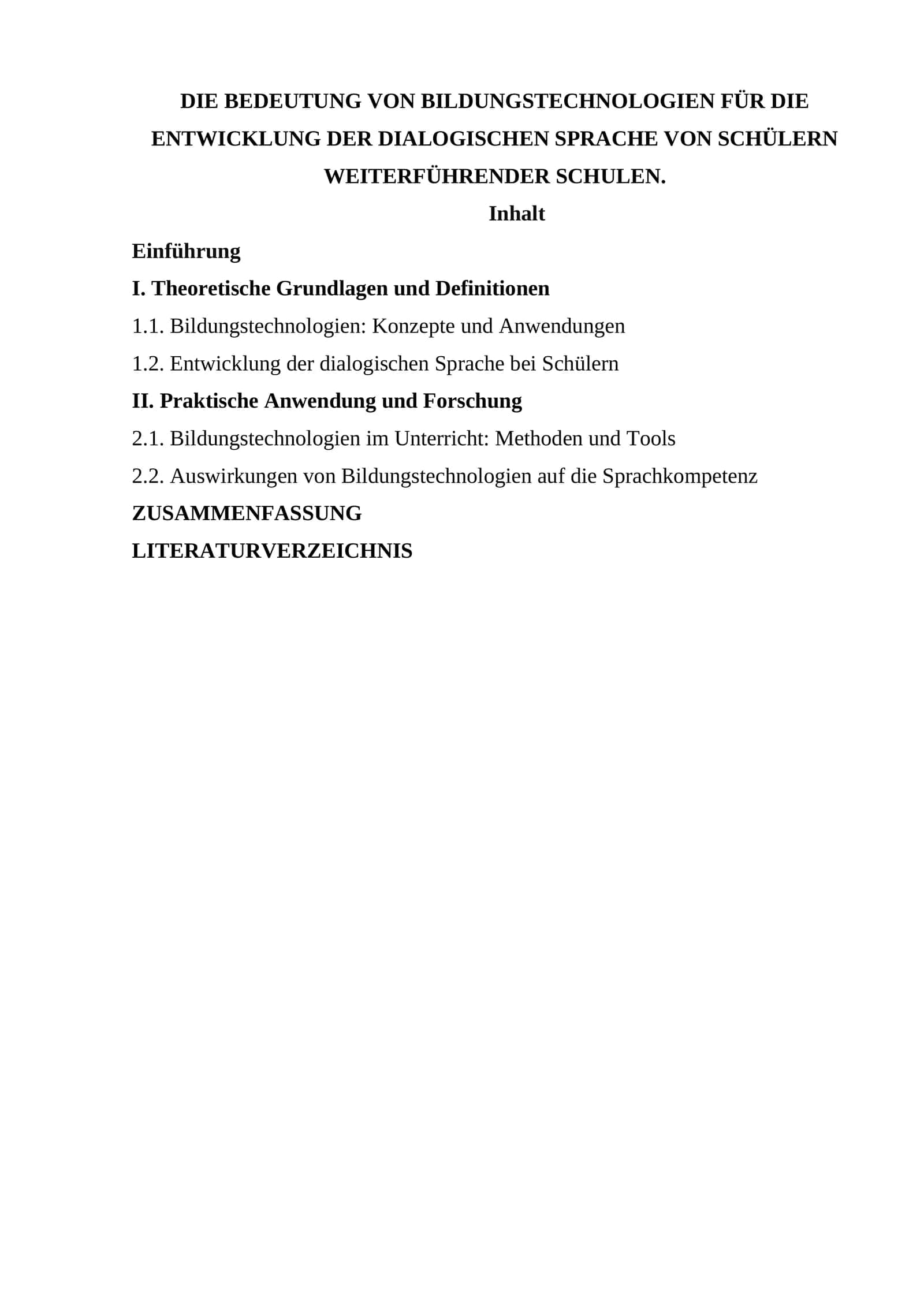 DIE BEDEUTUNG VON BILDUNGSTECHNOLOGIEN FÜR DIE ENTWICKLUNG DER DIALOGISCHEN SPRACHE VON SCHÜLERN WEITERFÜHRENDER SCHULEN
