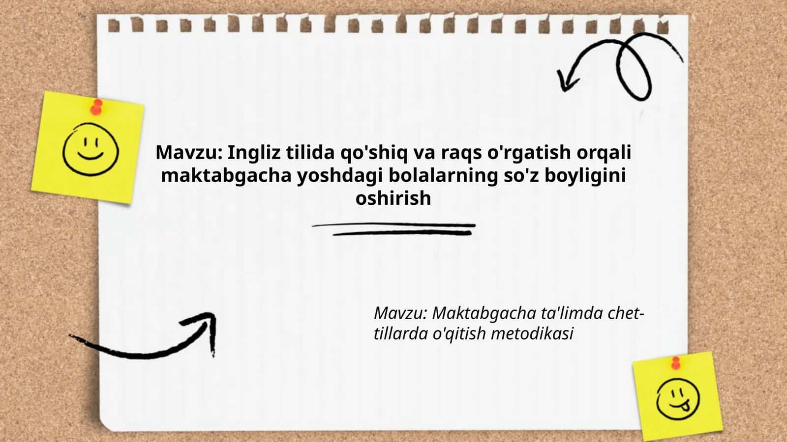 Ingliz tilida qo'shiq va raqs o'rgatish orqali maktabgacha yoshdagi bolalarning so'z boyligini oshirish