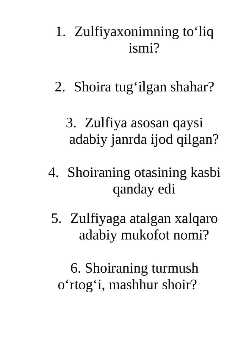 Zulfiyaxonim