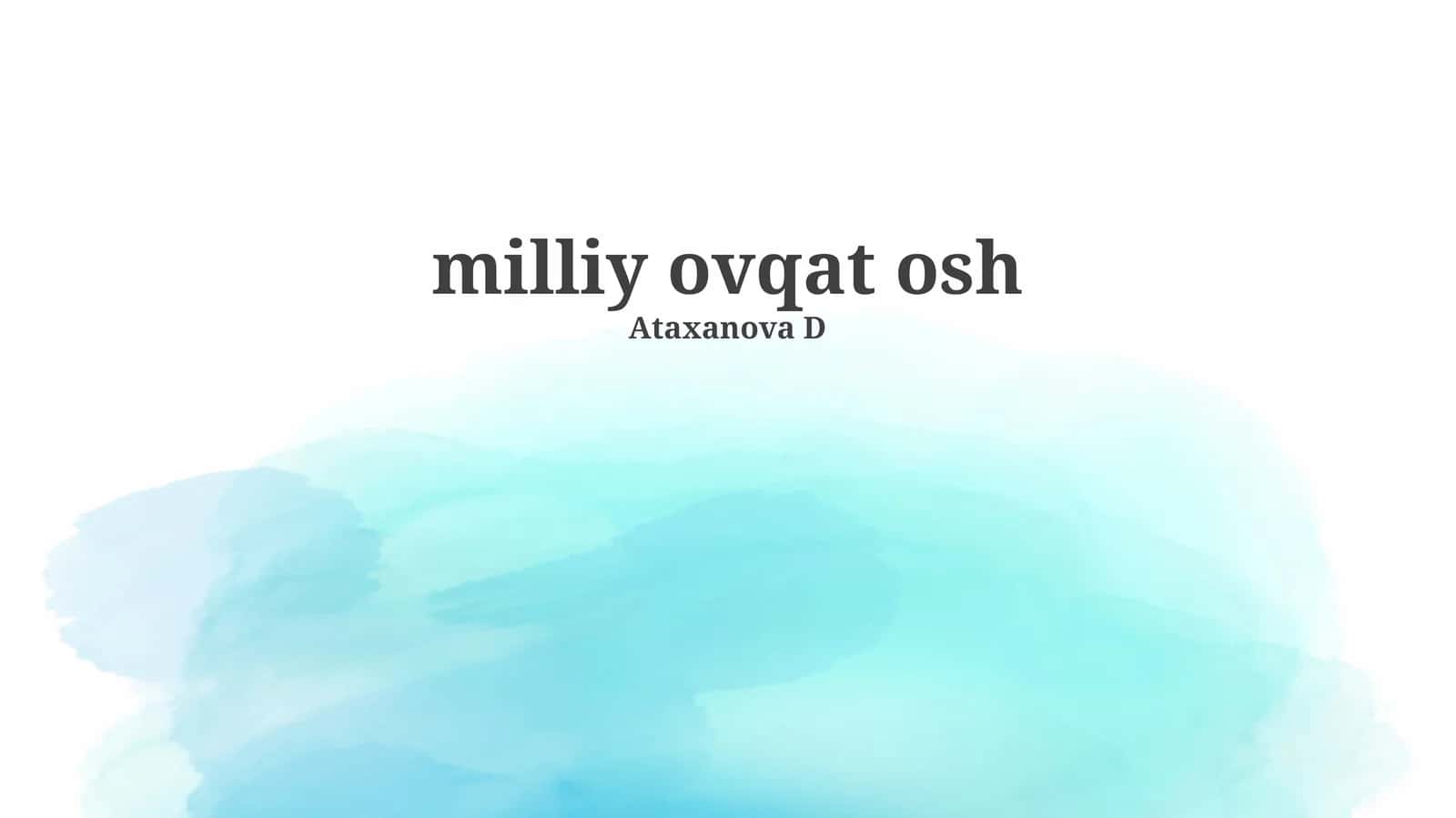 Osh: A Culinary Journey Through History and Culture
