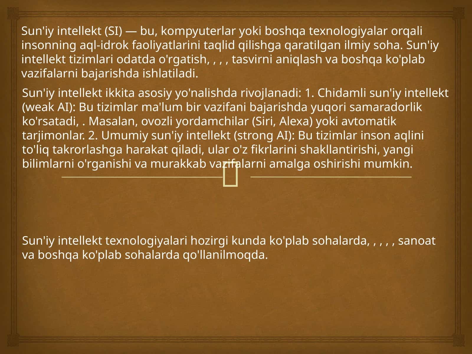 Sun'iy intellekt (SI)