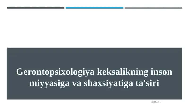 Gerontopsixologiya