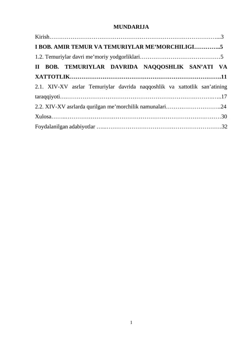 Amir Temur davri me'morchiligi va shaharsozligi