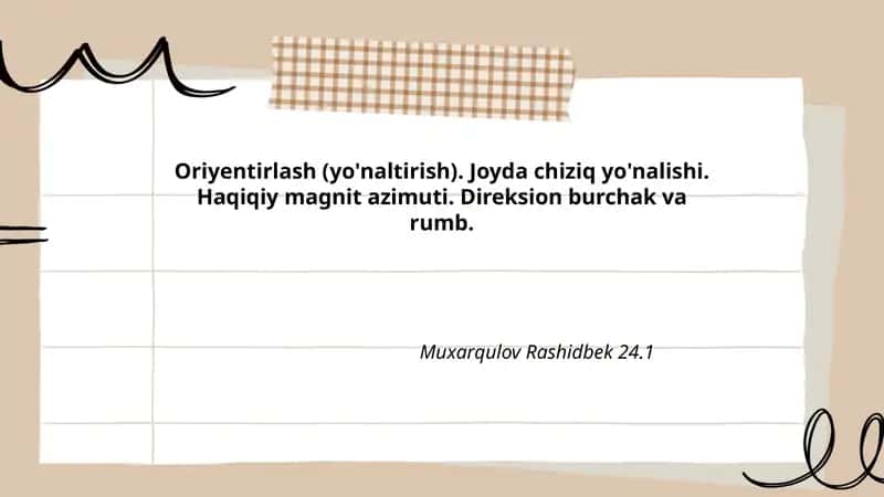 Oriyentirlash (yo'naltirish)