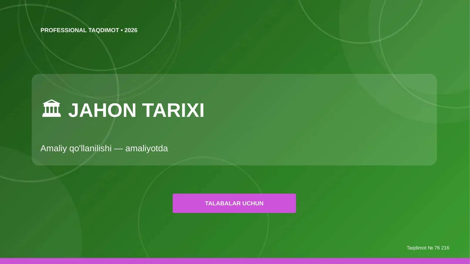 JAHON TARIXI - 2026
