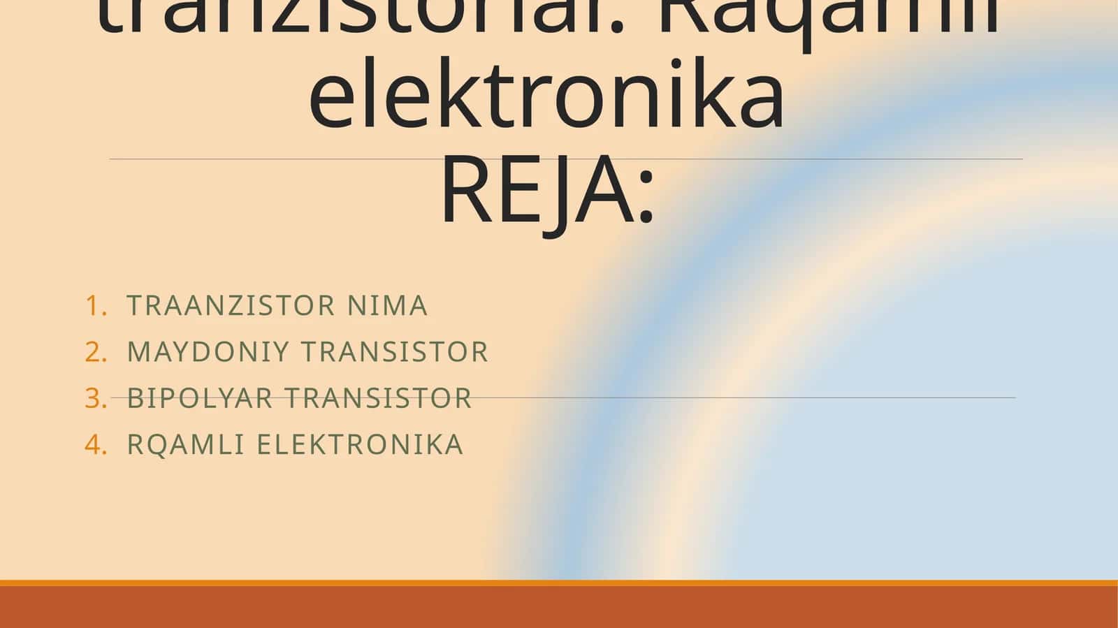 Bipolyar va maydonli tranzistorlar