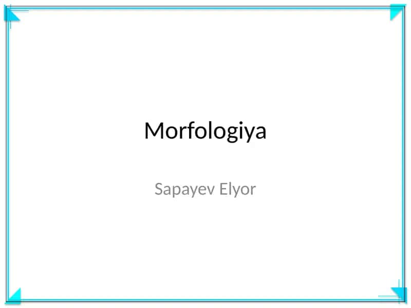 Morfologiya