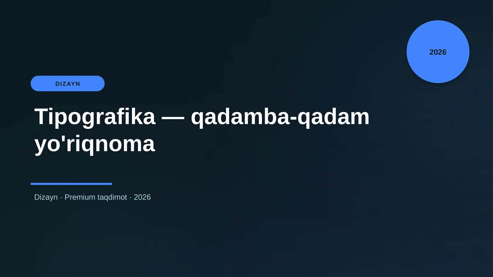 Tipografika — qadamba-qadam yo'riqnoma